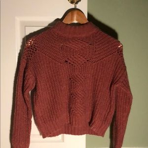 Cute cropped high neck sweater